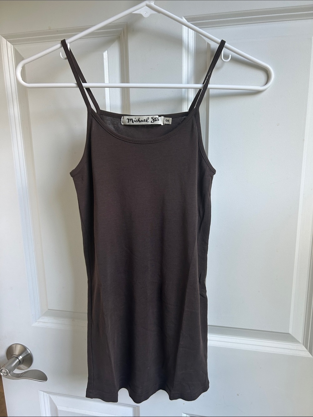 Michael Stars Brown Slim Spaghetti Strap Camisole